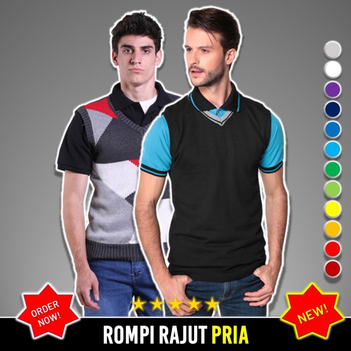Discount Men Vest Fashion Rajut Merah ROM 307 /VEST RAJUT/VEST WANITA/VEST PRIA/VEST VINTAGE/VEST
