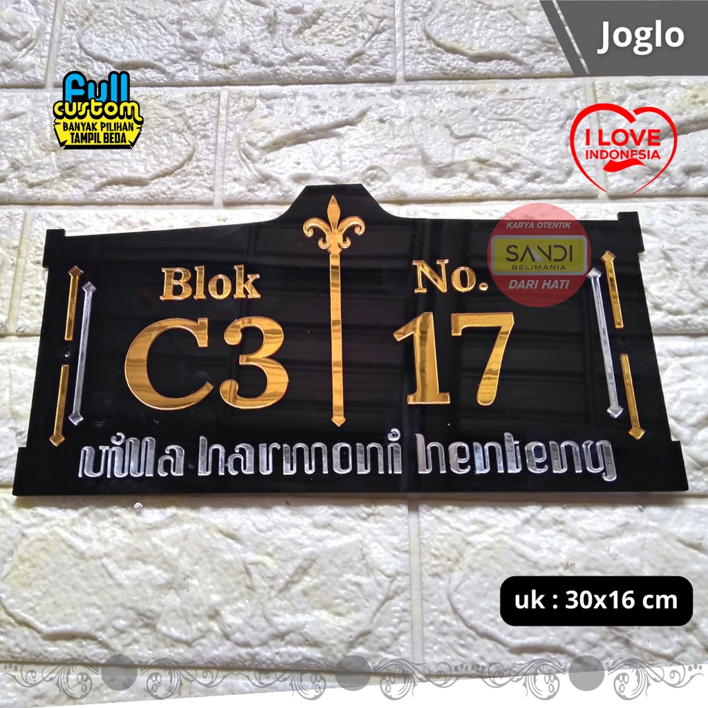NOMOR RUMAH AKRILIK ADAT | NOMER RUMAH ACRYLIC ADAT ETNIS TRADISIONAL SPESIAL JOGLO
