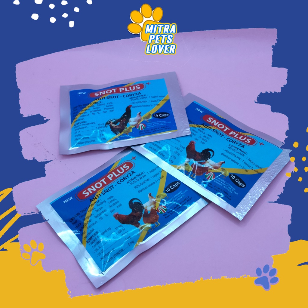 OBAT FLU AYAM - SNOT PLUS 10 CAPS - MENCEGAH &amp; MENGOBATI PILEK SESAK NAFAS RADANG MATA MUKA BENGKAK BERSIN BERSIN PERTUMBUHAN TERHAMBAT PRODUKSI TELUR MENURUN - KAPSUL BERKUALITAS MURAH ORIGINAL ASLI TAMASINDO VITAMIN TERNAK HEWAN PELIHARAAN MITRAPETLOVER