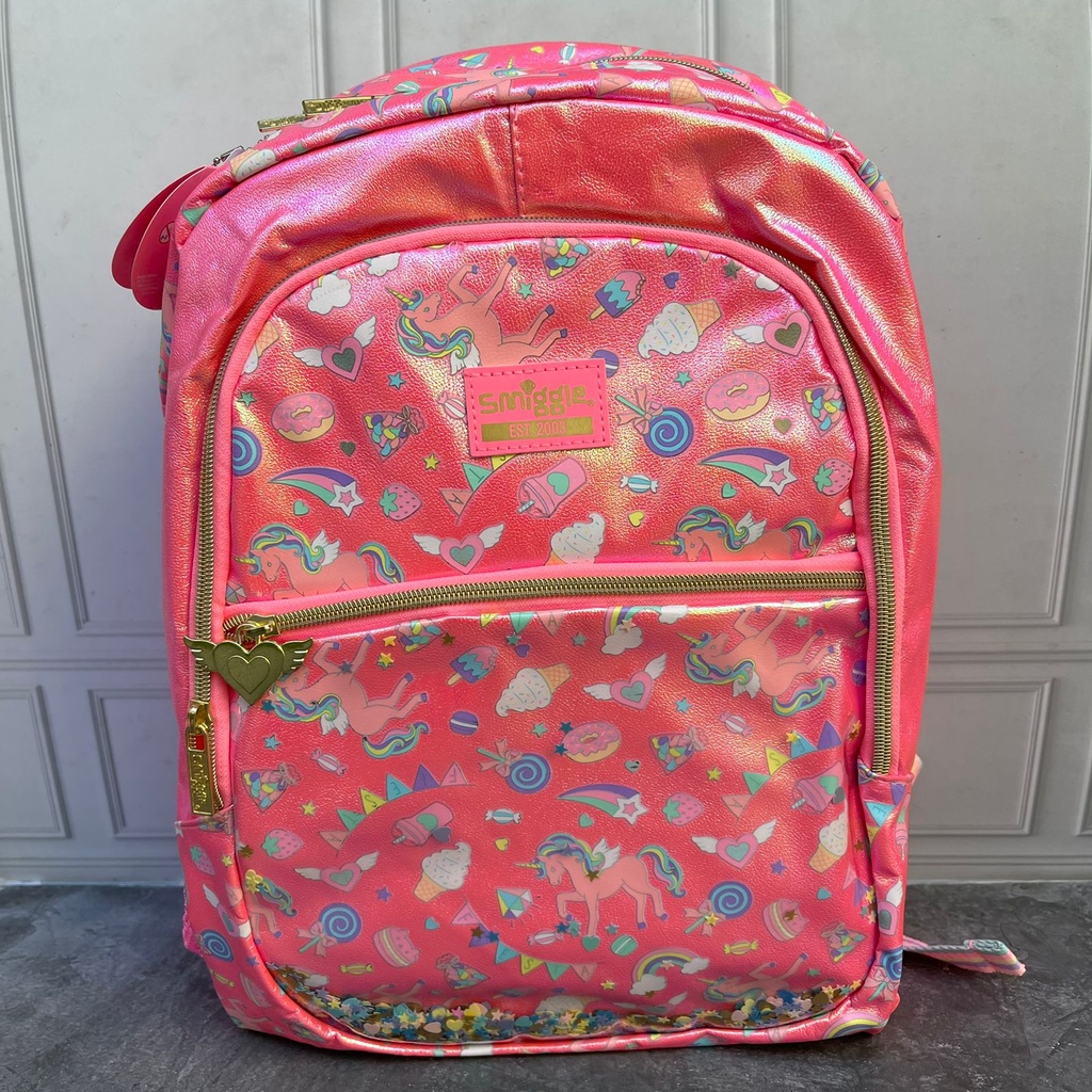Smiggle Unicorn Fiesta Backpack Lunchbag Drink Bottle Set
