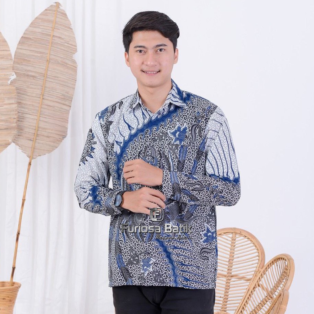 FURIOSA BATIK SANGKURIANG MERAH Kemeja Batik Pria Modern Lengan Panjang Batik Pra