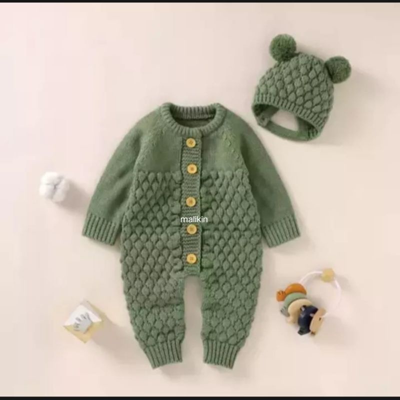 MALIKIN JUMPER BAYI SET KUPLUK 0-9 BULAN UNISEX