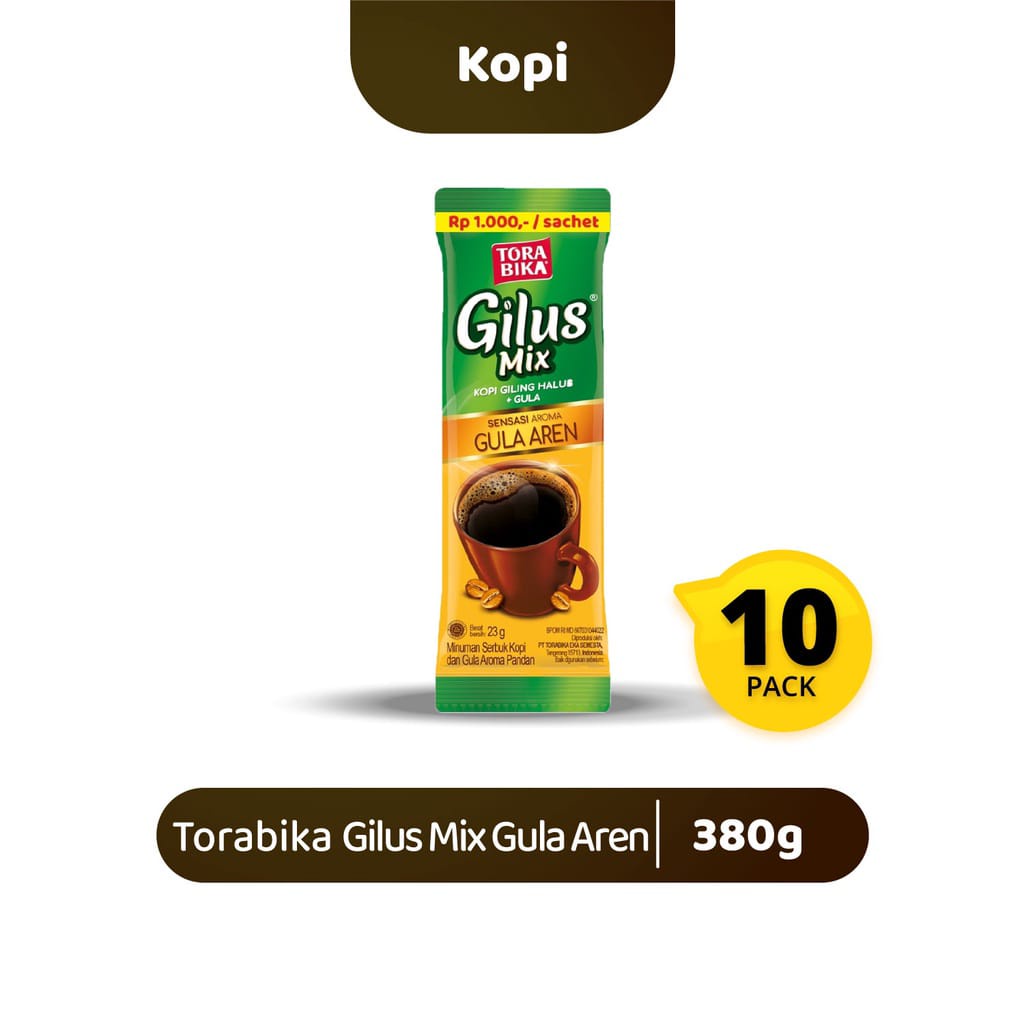 

Torabika Gilus Mix Gula Aren 10 Sachets @23 Gr