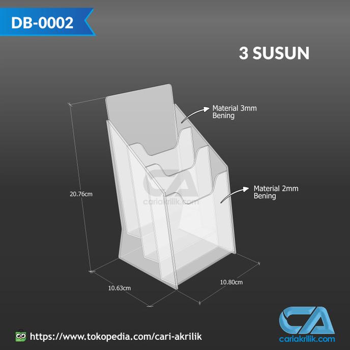 

Terbaru !!! Tempat Brosur Akrilik / Acrylic Flyer Holder - 1/3 A4 - Tipe Susun