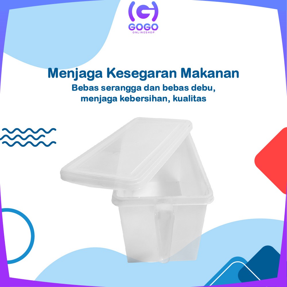 GOGO-C806 Kontainer Makanan Kulkas Food Storage Box Ada Pegangan Tangan / Kotak Penyimpanan Makanan Sayur Daging Ikan / Toples Kulkas Bening