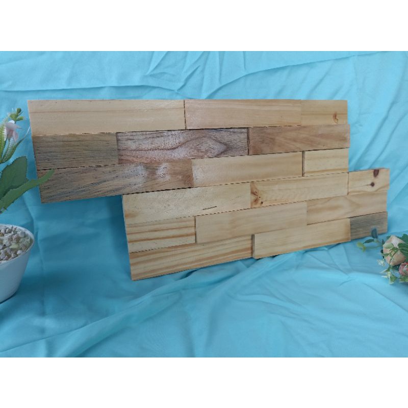 TEMBOK  KAYU Panel Kayu BESAR 60x25 Walpaper Dinding Asli Kayu, Dinding Kayu,