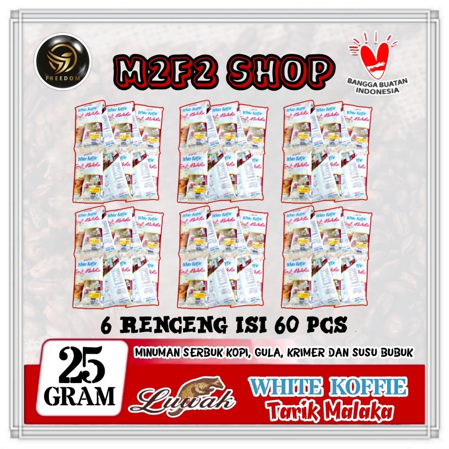 

Kopi Luwak White Koffie Tarik Malaka Instant Sachet - 25 gr (Kemasan 6 Renceng)