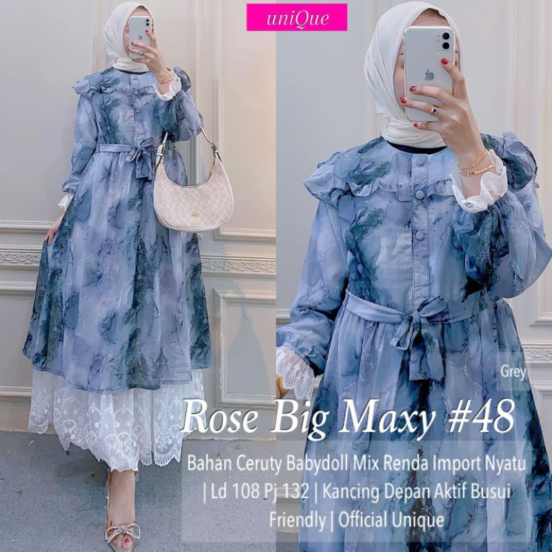 ROSE BIG MAXY BY UNIQUE//GAMIS RENDA KONDANGAN WANITA CANTIK KEKINIAN MUSLIMAH/GAMIS PESTA CERUTY