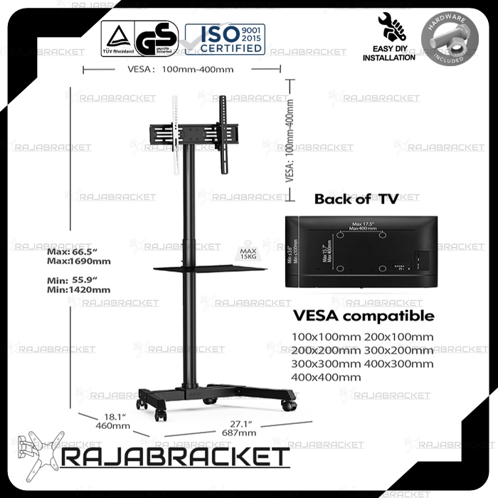 Bracket TV Standing 24 27 32 40 42 43 49 50 55 inch, Stand tv Fleksibel