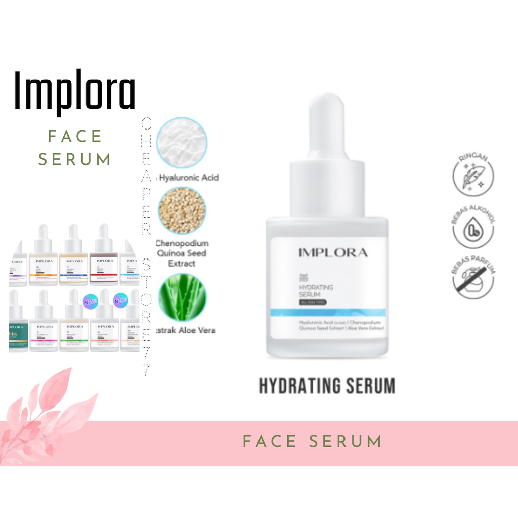 IMPLORA - FACE ACNE SERUM - LUMINOUS BRIGHTENING SERUM - MIDNIGHT SERUM - PEELING SERUM - HYDRATING SERUM 20 ml