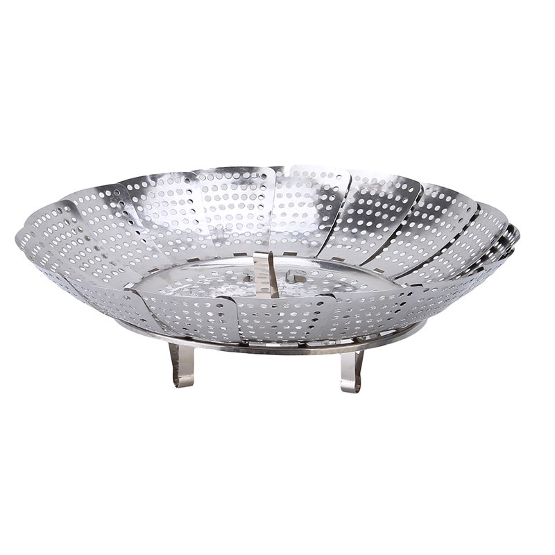 Kukusan Stainless Flexible / Steamer Alat Kukus Serbaguna / Folding Vegetable Fruit Food Basket Mesh Steamer Rack