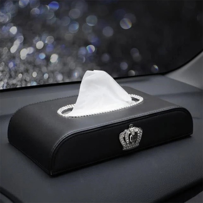 Tissue Car Kotak Tisu Mobil Leather Kulit Dashboard Mahkota Crown Premium Quality