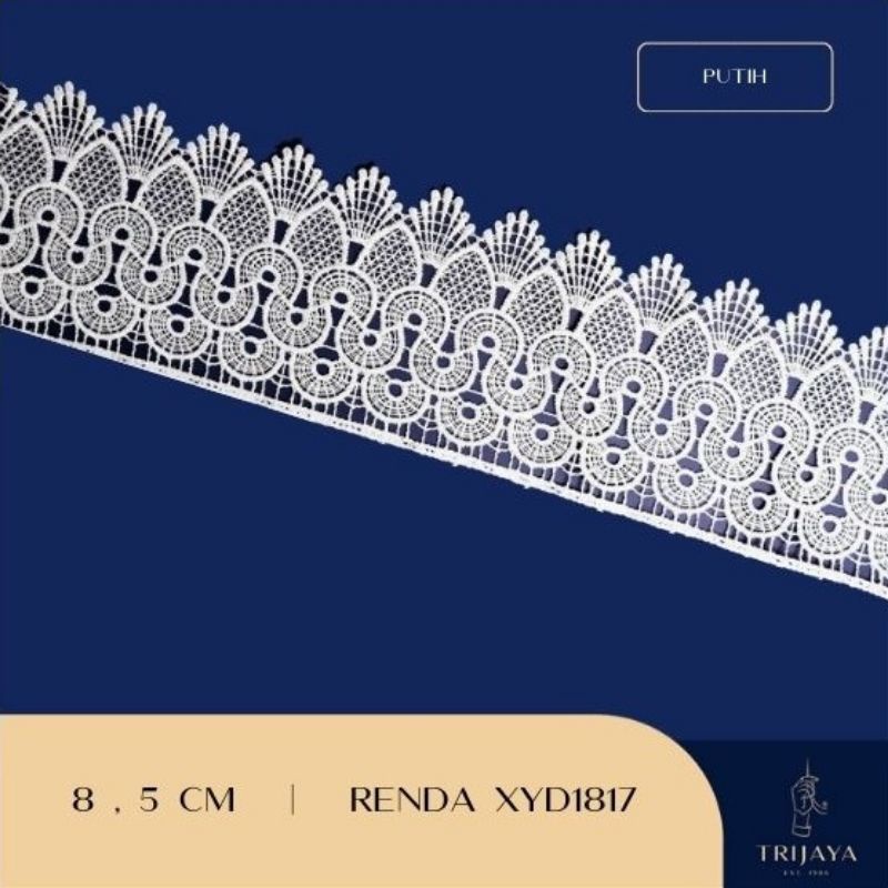 RENDA GIPER GUIPURE GIVER BORDIR LEBAR 8,5CM HARGA PER 100CM