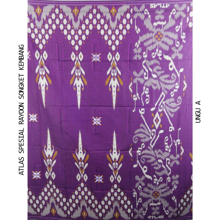 SARUNG ATLAS SPECIAL RAYON SONGKET KEMBANG - Ungu A