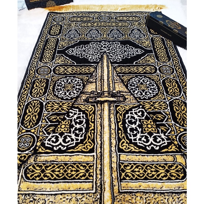 Halaandshop- Sajadah Rawdah Rug Kiswah Kabah/Multazam/Pintu Al Kabah/Kiswa Ka'Bah