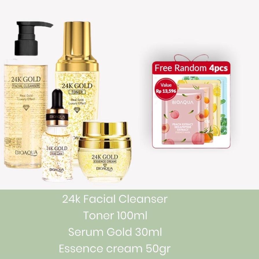 ➳ BIOAQUA Paket Skincare 24k Gold Skin Care 4 in 1 ✵