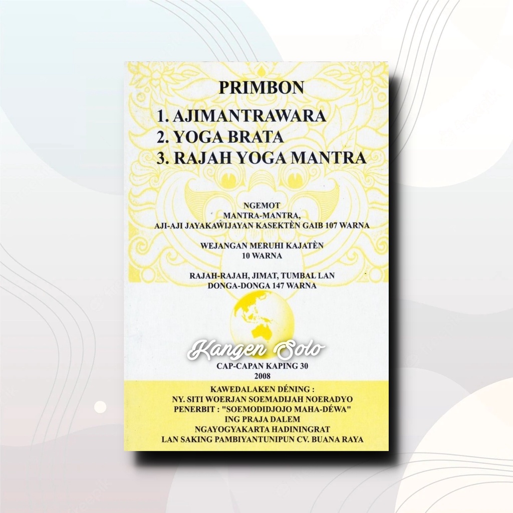 Primbon Ajimantrawara - Yoga Brata - Rajah Yoga Mantra - Bisa COD