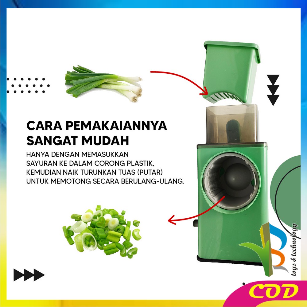 RB-C803 Alat Penggiling Sayur Multifungsi Vegetable Cutter Slicer Machine / Parutan Putar Alat Pemotong Sayuran dan Buah Praktis Serbaguna