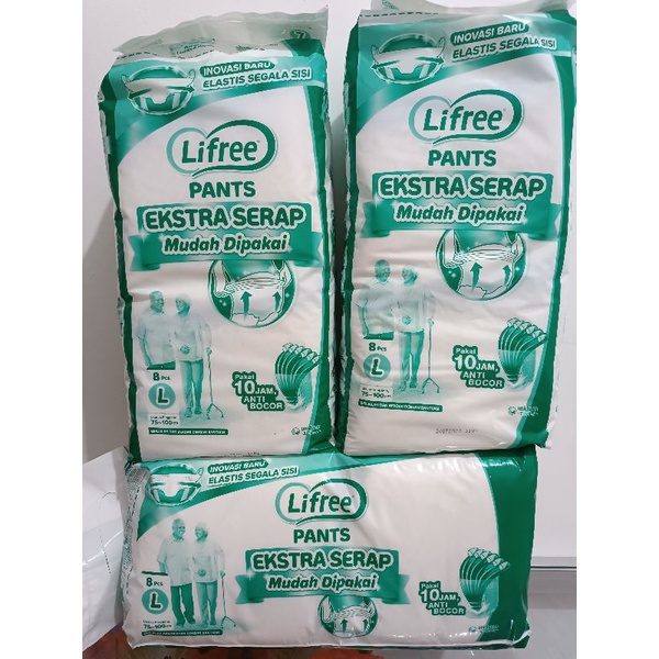 LIFREE PANTS EXTRA SERAP M10 L8 XL6 XXL5 KEMASAN PUTIH