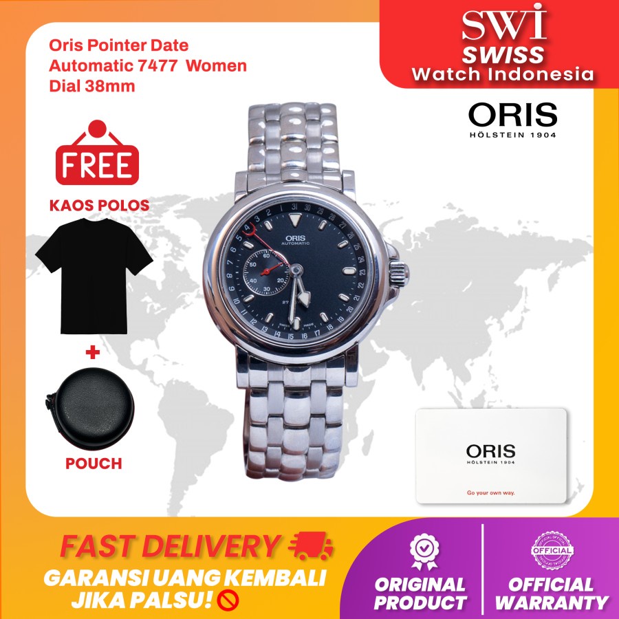 Jam Tangan Wanita Oris Pointer Date Automatic 7477 Women