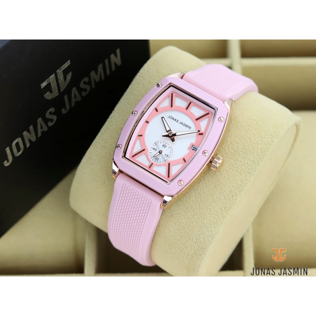 Jam Tangan Mewah Wanita JJ-2225L Strap Karet Anti Air Free Batrai