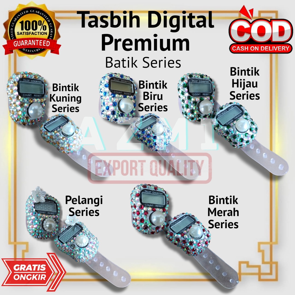 Tasbih Digital Premium Motif Batik Tasbih Hias Blink Diamond Bintik Pelangi Series