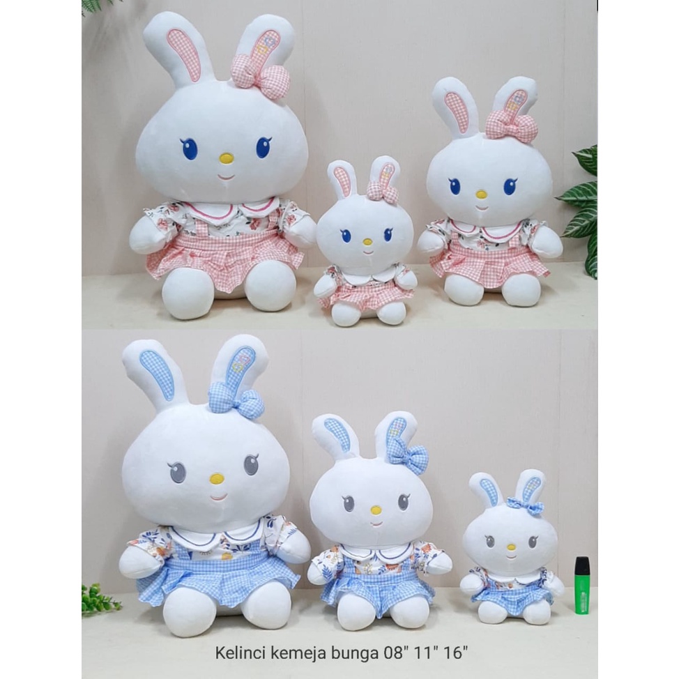 Boneka Kelinci Baju Size 8&quot;/26cm/boneka rabbit/boneka animal/boneka anak lucu