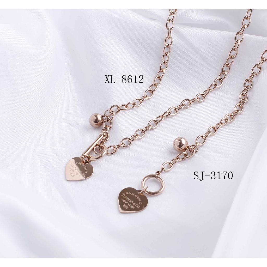 Set Perhiasan Titanium Kalung Dan Gelang Rantai Polos 8612/3170