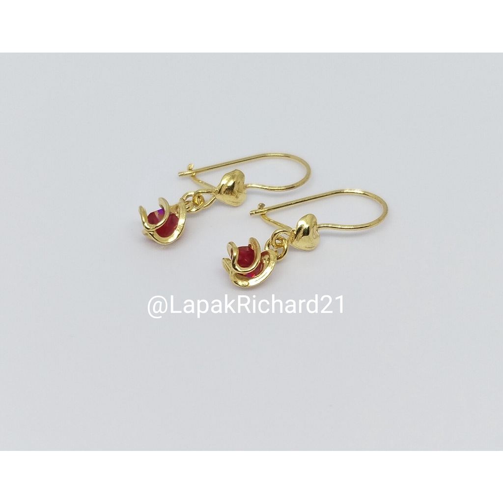 Anting emas muda anting lilit mutiara merah 1/2gram
