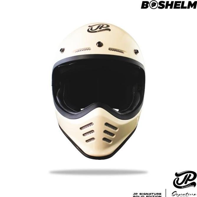 Helm Cakil Jp Signature Solid Putih Cream Glossy Helm Full Face Non Storfeecaa