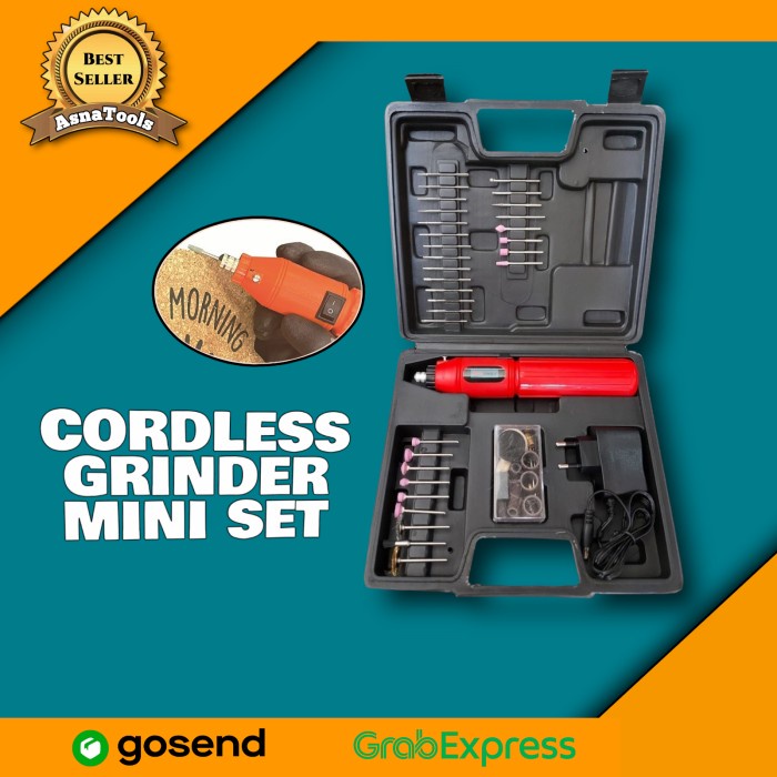 Terlaris Cordless Mini Die Grinder Tuner Set / Gerinda Bor Mini Multifungsi
