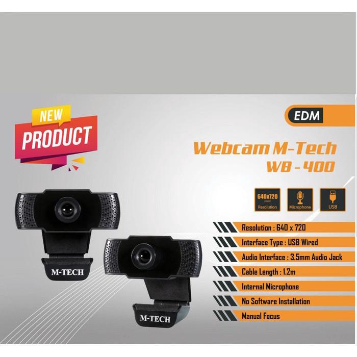 Webcam Mtech WB400 720 Pixel | Webcam Kamera Eksternal Laptop dan PC