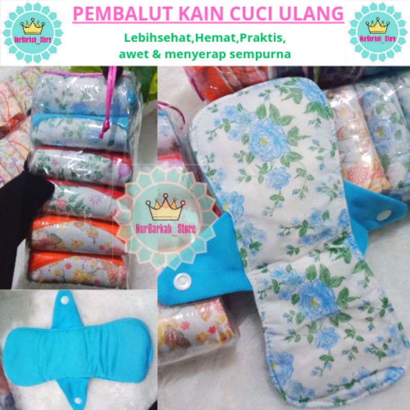 6 PCS PEMBALUT KAIN CUCI ULANG SEHAT AWET MENYERAP SEMPURNA BERKANCING GROSIR LAROS MURAH PEMBALUT M