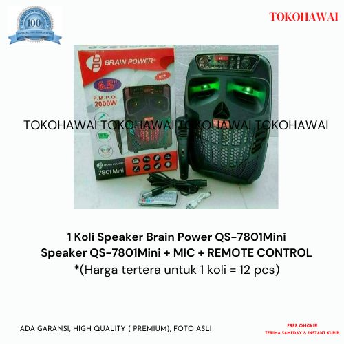 1 Koli Speaker Brain Power QS-7801Mini + MIC + REMOTE CONTROL