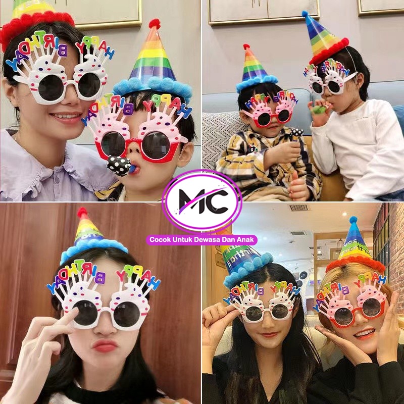 Kacamata Pesta Ulang Tahun Lucu Kaca Mata Dewasa Anak Unik Bentuk Happy Birthday