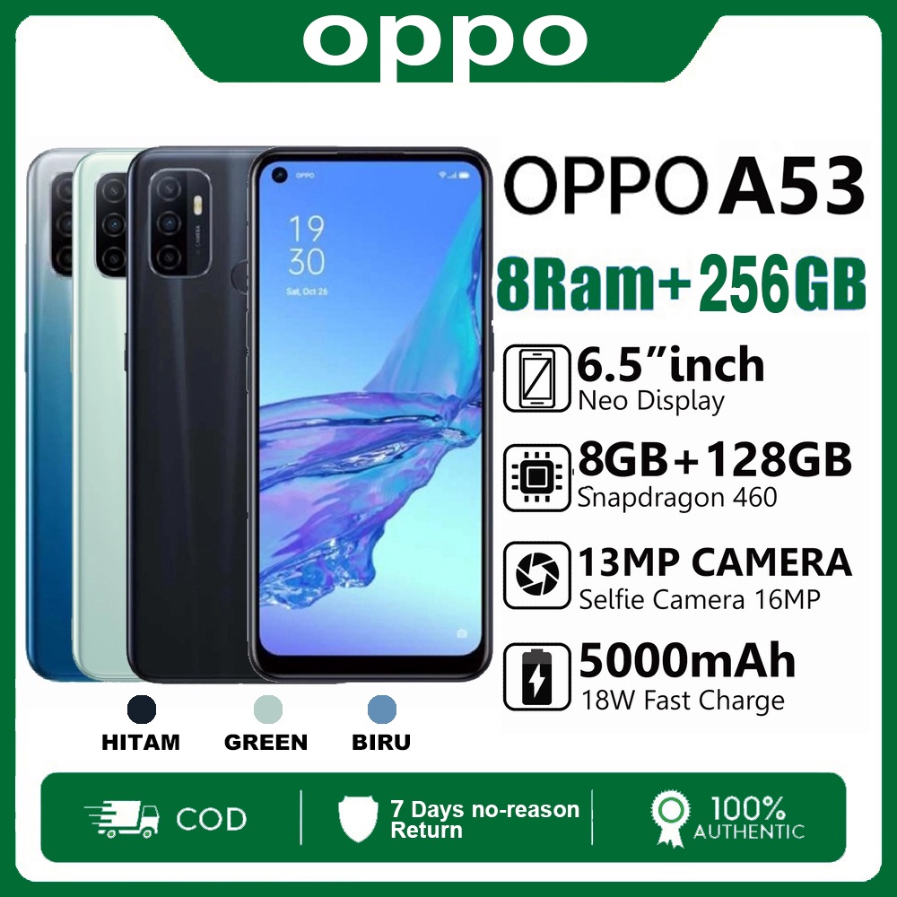 OPPO A53 ram8/128 gb fullset handphone hp 5000mah