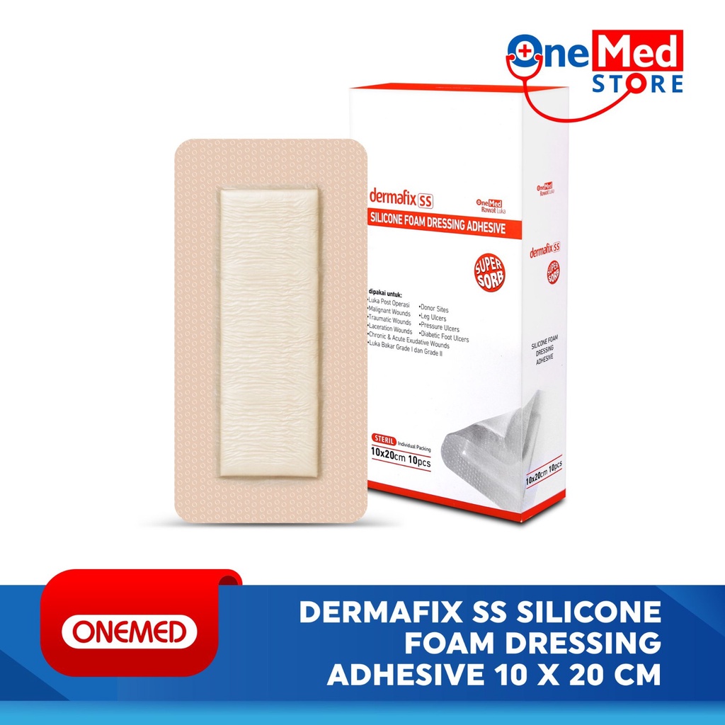 Dermafix Silicone Foam Super Sorb Dressing Adhesive 10x20cm -OJ2