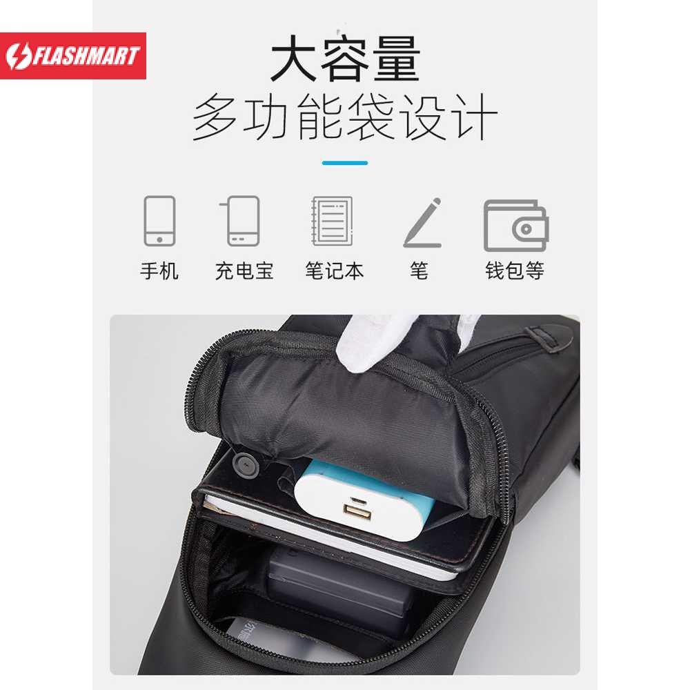 Flashmart Tas Selempang Crossbody Sling Bag dengan Slot USB - P001