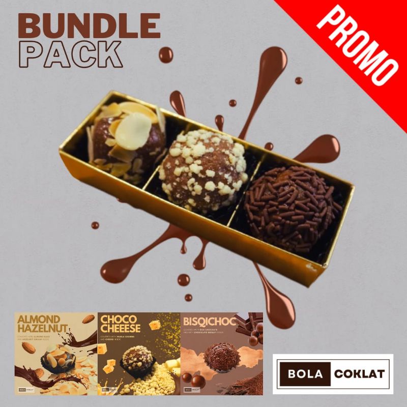 

Bola Coklat Pack 3 Rasa - Biscuit, Almond Hazelnut, Malt Crunch)