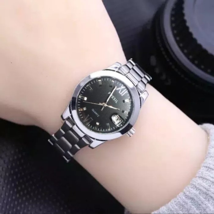 Jam Tangan Wanita Analog Fosil 737 Rantai Fashion Wanita - Silver S2J5