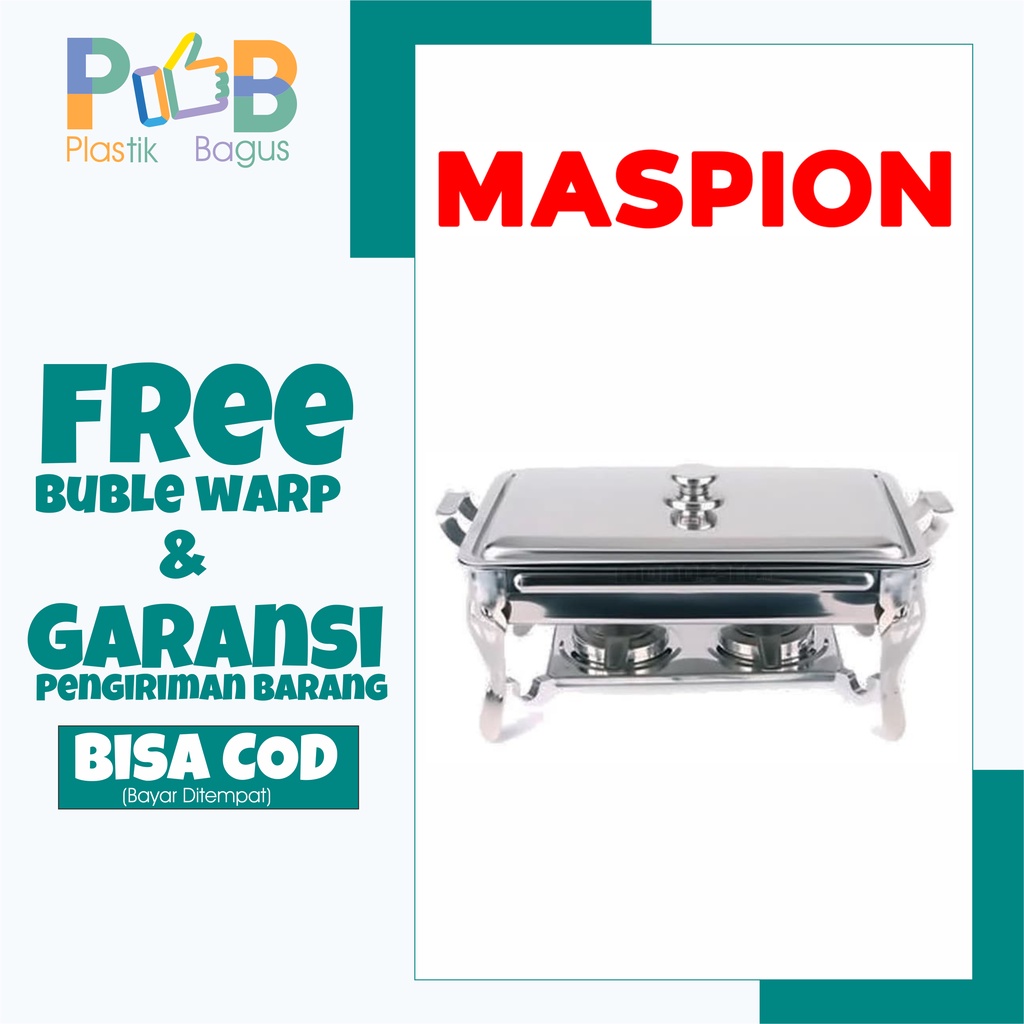 tempat wadah prasmanan stainless steel maspion SUPER PAN WITH STOVE SS-P250 jks
