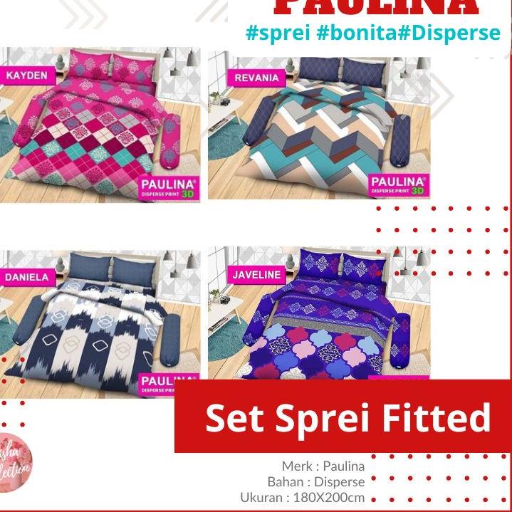 ✾ RC Bonita Sprei Paulina Dispers 3D Flat King Size  cm New Desain Motif Rahayu Justine Nabila Marib