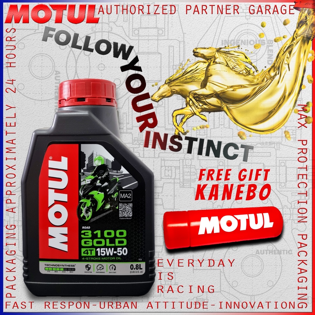 MOTUL 3100 GOLD 4T VARIANT 15W50 800ML &amp; 1000ML ORIGINAL 100%