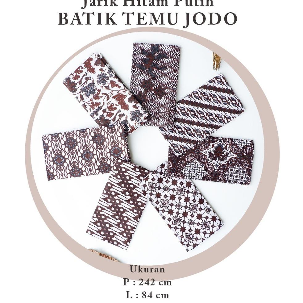 MURAH MERIAH KAIN JARIK BATIK HITAM PUTIH ORI JARIK BATIK TEMU JODO KATUN HALUS 2METERAN JARIK BATIK