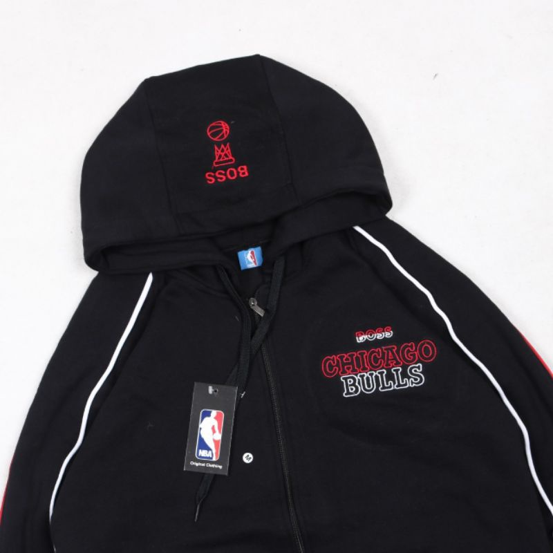 HOODIE ZIPPER CHICAGO BULLS X NBA FULL TAG LABEL CASUAL HYPE