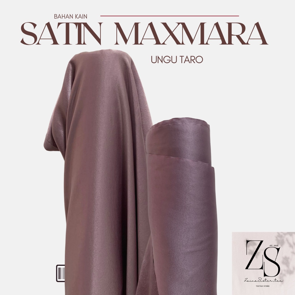 Bahan Kain Satin Premium Maxmara Ungu Taro