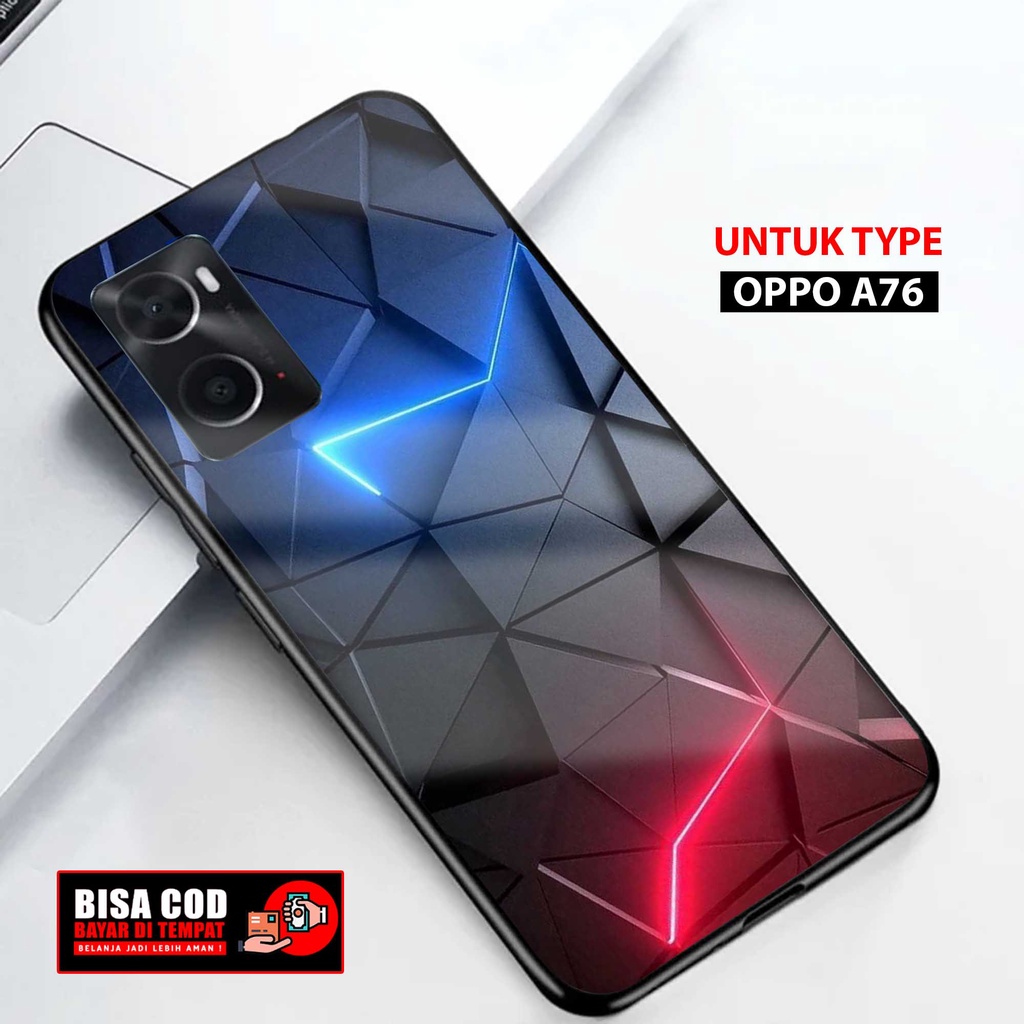Case Oppo A76 Terbaru {ABSTRK ] 2D Softcase Glass Kaca Oppo A76 (Case Hp) Oppo A76 (CASING HP) Oppo 