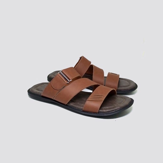 DAIZEN FOOTWEAR | Sandal Pria Big Size Slide Leather / Sendal Flat Cowok Ukuran Besar Jumbo 44 45 46 47