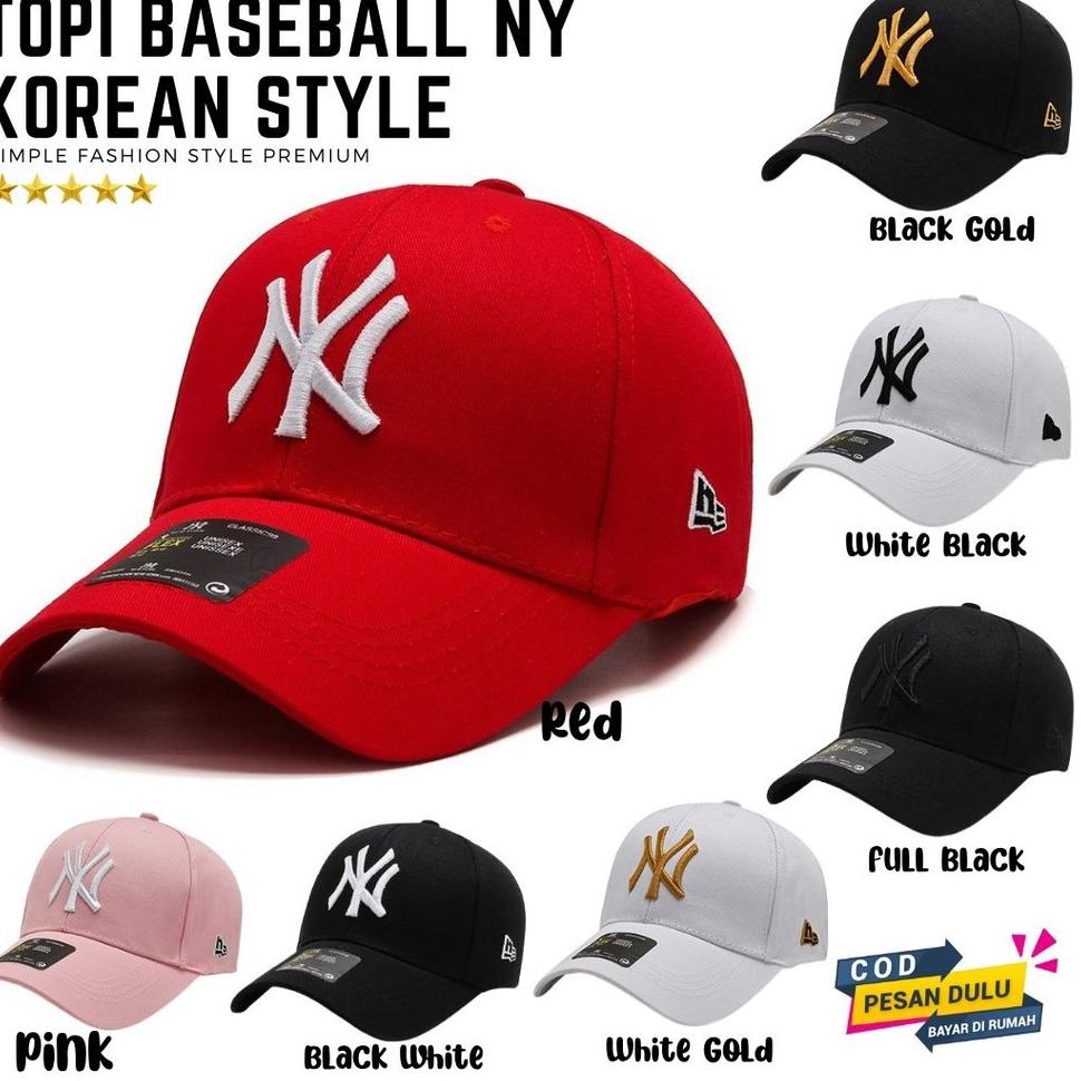 TERMURAH Topi Baseball NY Pria Wanita Korean Style Bordir One Tone Distro Import New