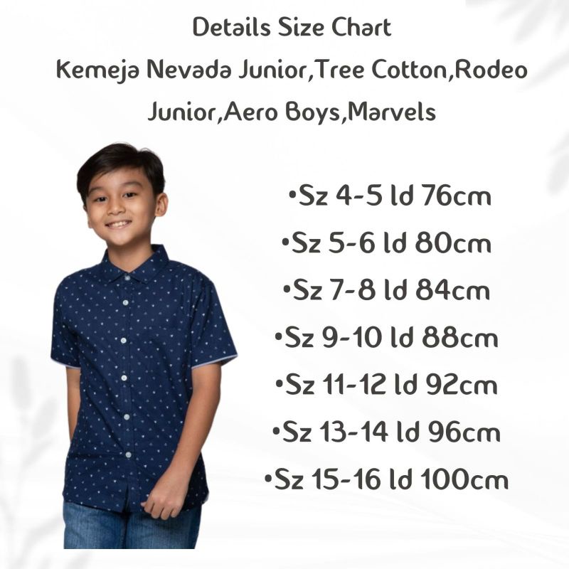 kemeja anak cowok nevada junior/nux/freeride